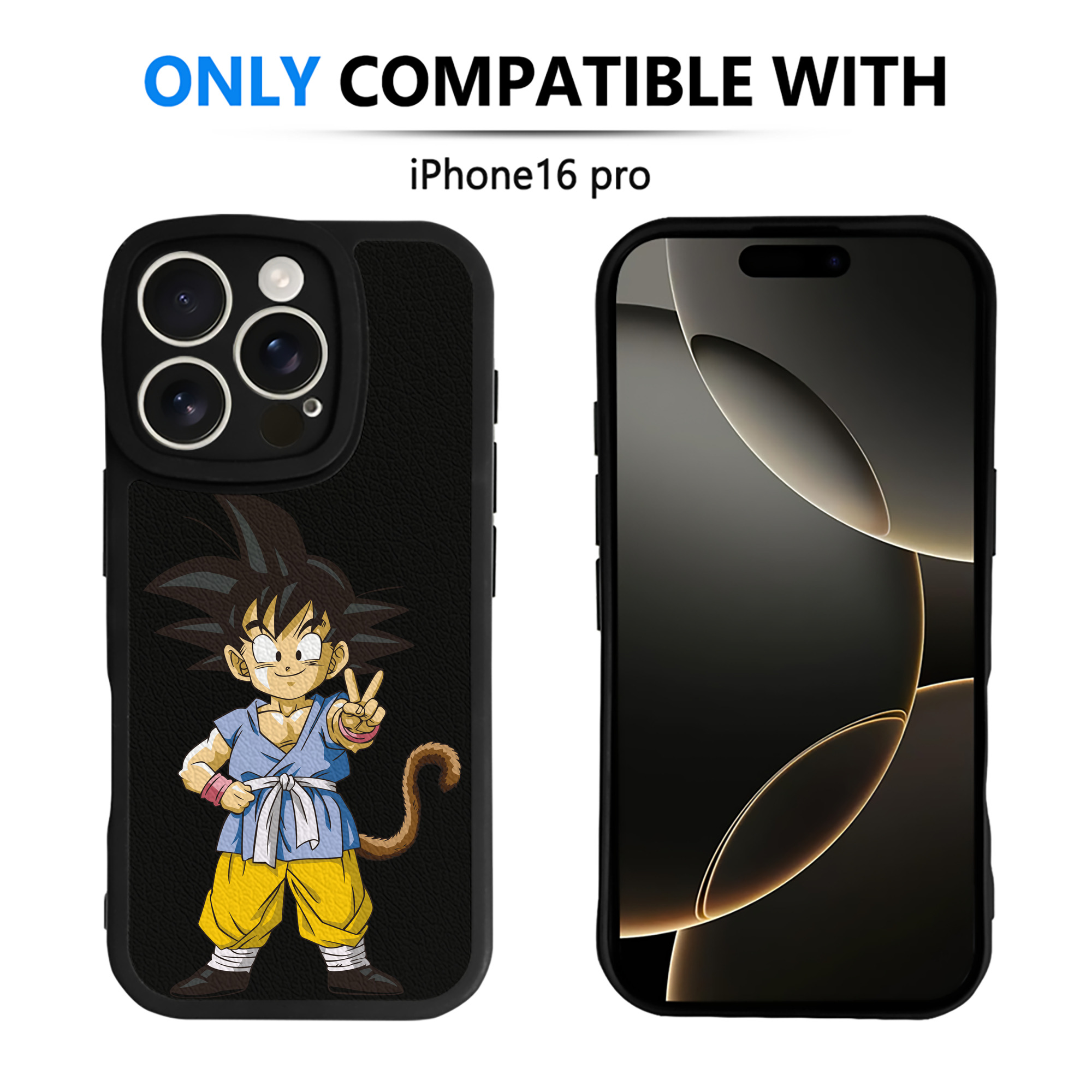 （画像用） ドラゴンボール 孫悟空（そん ごくう）Son Goku カカロット DRAGON BALL Kakarotto 【iPhone 16シリーズ対応】シリコンスマホケース（レザー調） 材質：シリコン
